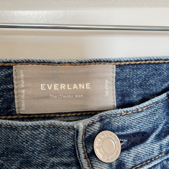 EVERLANE The Cheeky Jean High Rise Distressed Crop Straight 26 - Picture 5 of 7